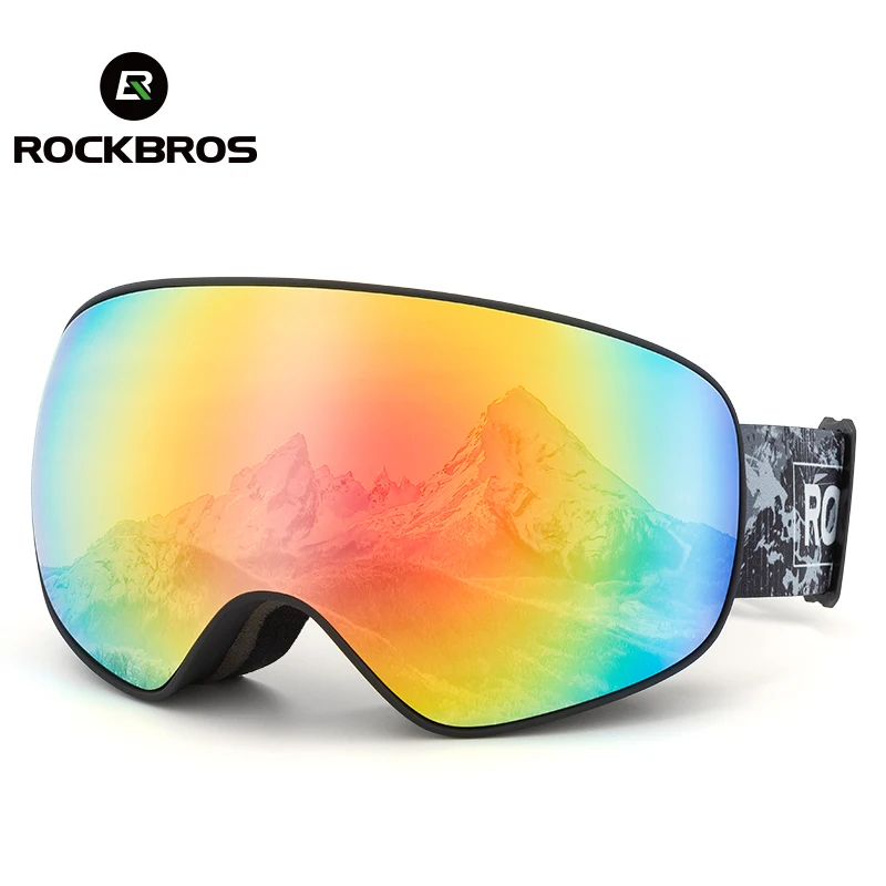 

ROCKBROS Skiing Snowboarding Goggles Adult Child Anti-fog Ski Eyewear Glasses Windproof Adjustable Winter Sports Accessories