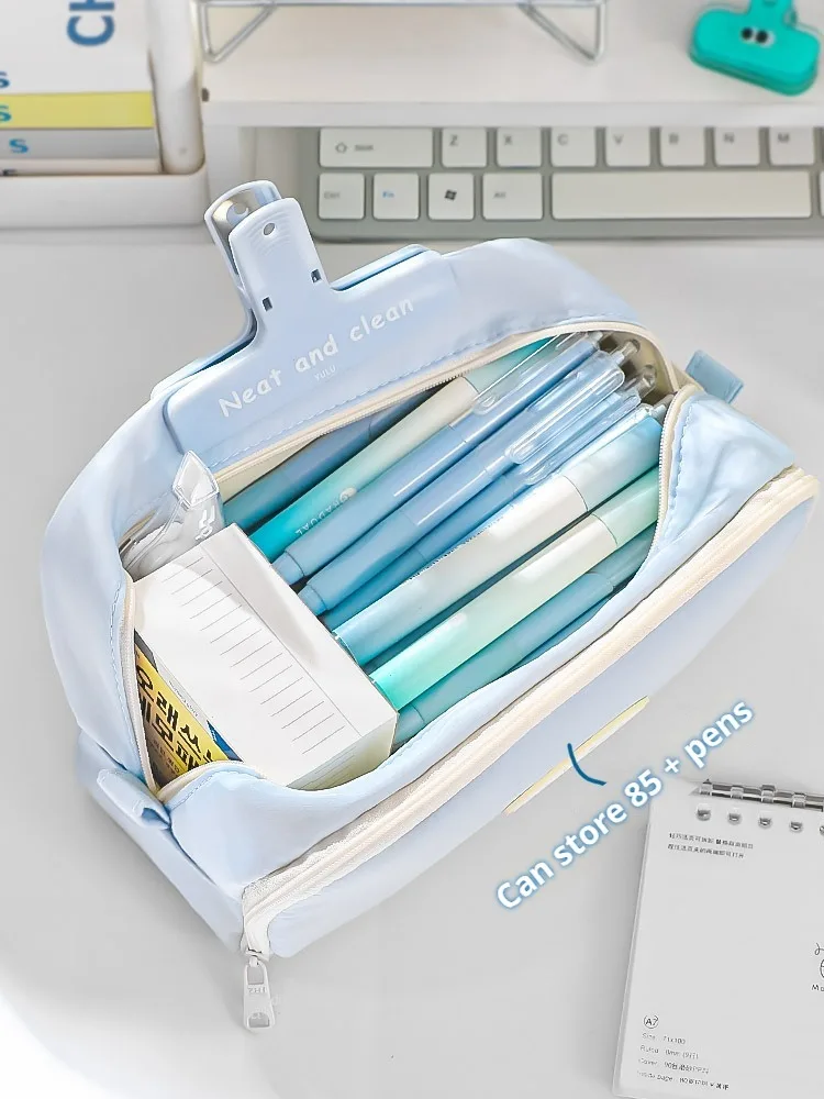 Learning Pencil Case Multi-layer Large Capacity Pencil Case Fashionable Simple and Practical Stationery Bag Storage Bag
