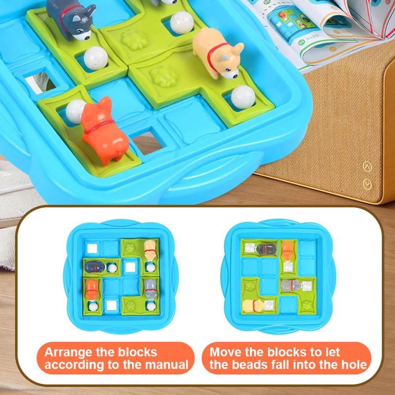 Children Educational Toys Naughty Puppy Push bead IQ Puzzle Toys Board Games Montessori Logical Thinking Spatial Reasoning 4
