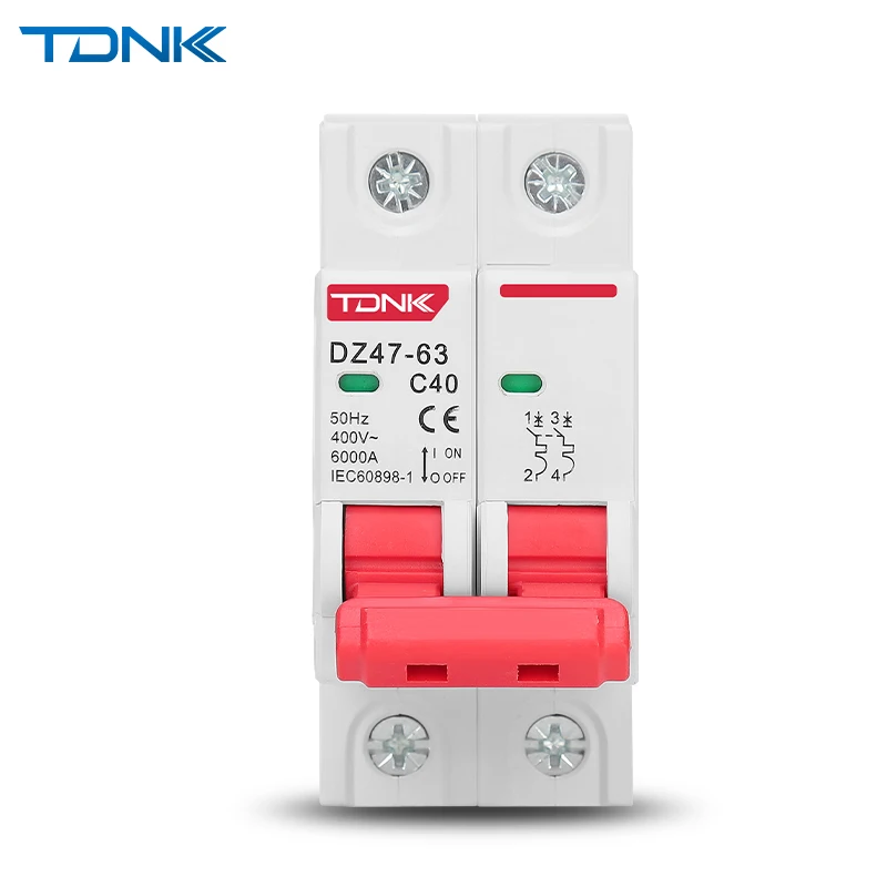 DZ47 Mini Circuit Breaker MCB C Type 1P 2P 3P 4P 3A-63A AC 230V 400V Din Rail Mount Short Overload Protector with Breaking Capac