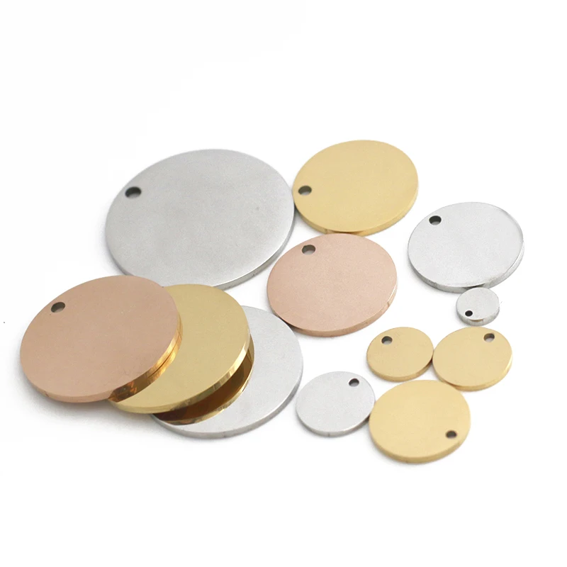 Позолоченные зеркальные круглые метки из нержавеющей стали 8-30 мм для
