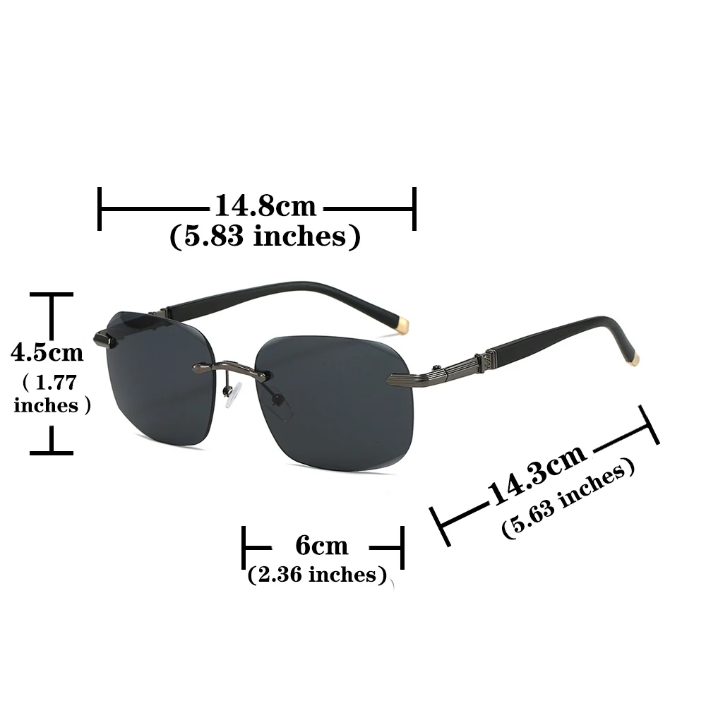 Eyeglasses Alibaba Sunglasses For Men 2020 Rimless Gold Frame Sunglasses  Slim Rectangular Frame 100% UV Protection