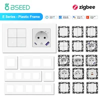 BSEED Zigbee 1/2/3/4Gang Smart Light Curtain Shutter Dimmer Switches Mechanical Buttons EU Sockets USBC DIY Parts Plastic Frames