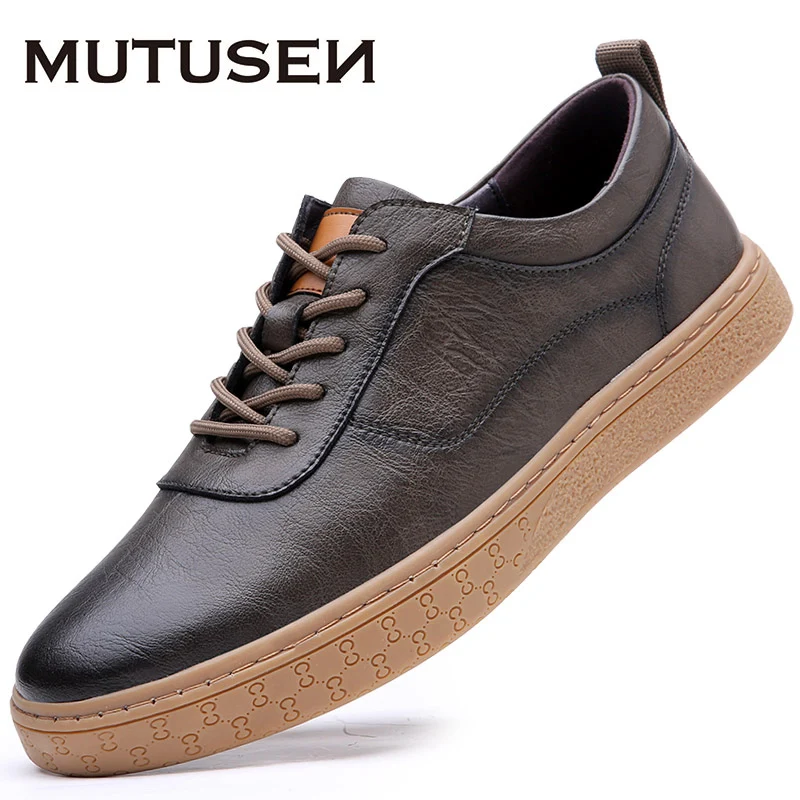 

Handmade Shoes Genuine Leather Casual Shoes For Men Flat Platform Walking Shoes Outdoor Footwear Loafers Breathable Sneakers