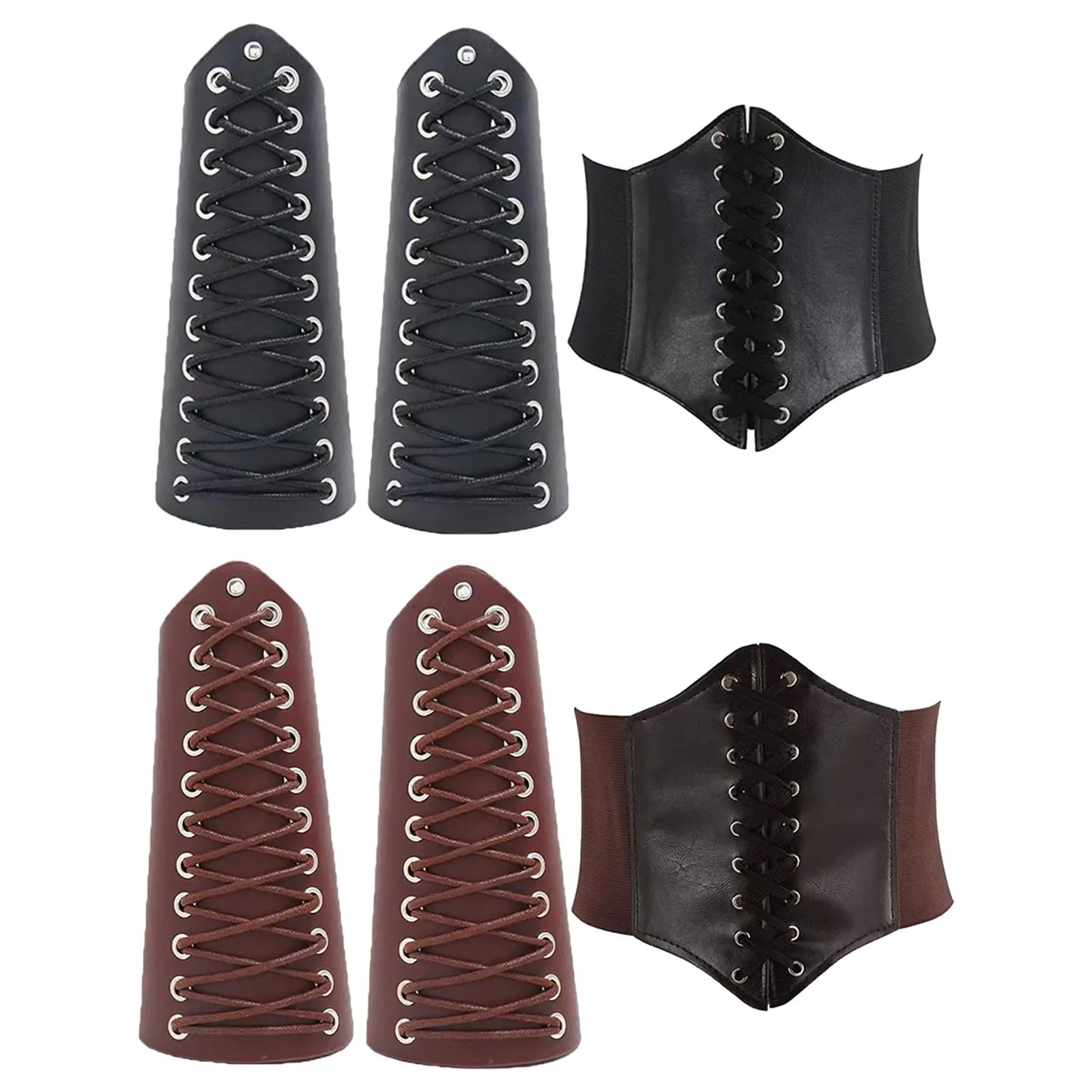 

Wrist Gauntlets Waist Belt Girdle Vintage Style Costume Wristband Wide Belt for Halloween Carnivals Cosplay Themed Parties