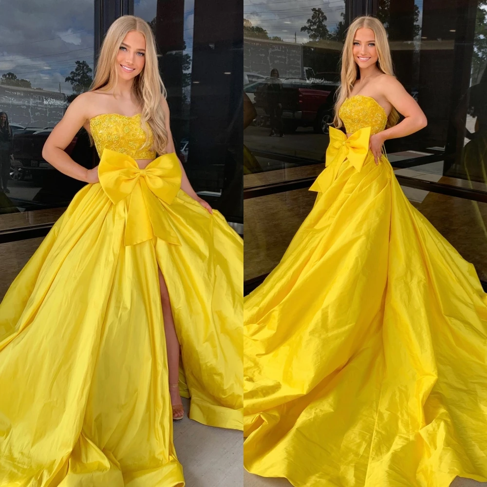 Prom Dress Saudi Arabia Satin Embroidery Bow Valentine's Day Ball Gown Strapless Bespoke Occasion Gown Long Dresses kids puffy ivory tulle lace ball gown flower girl dresses puffy satin bow girl princess dresses long kids communion dresses