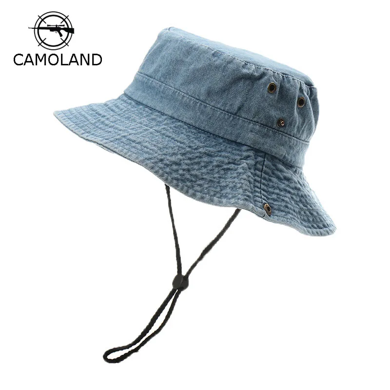 

CAMOLAND Men's Hat Panama Bucket Hat Outdoor Sun Protection Hats For Men Summer Hat Sun Visor Fisherman's Hat Anti-UV Sun Helmet
