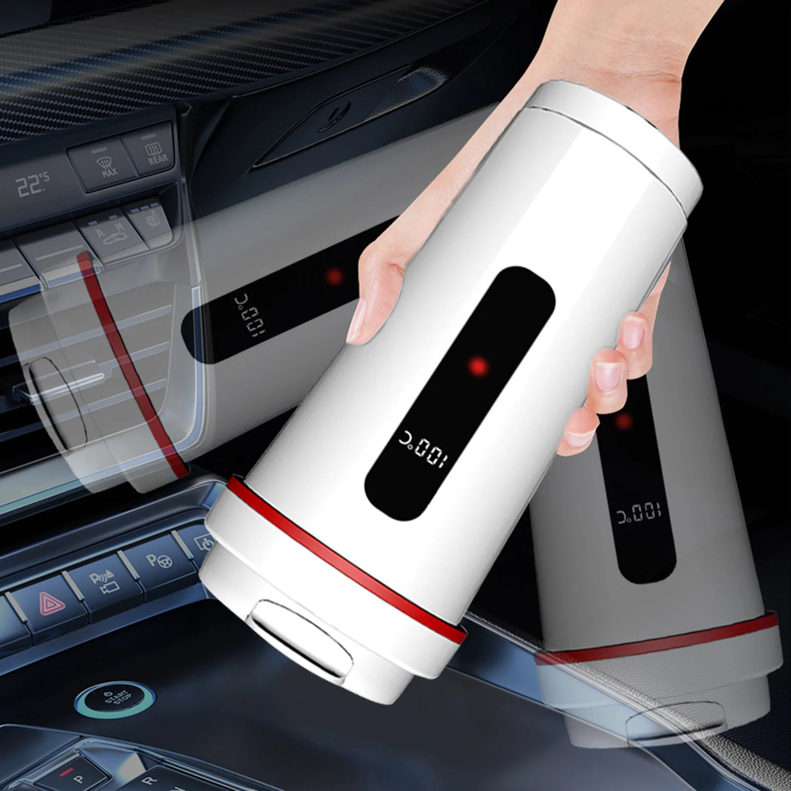 자동차 전기 주전자 12V/24V 휴대용 자동차 물 끓이기 컵 여행용 트럭 가열 컵