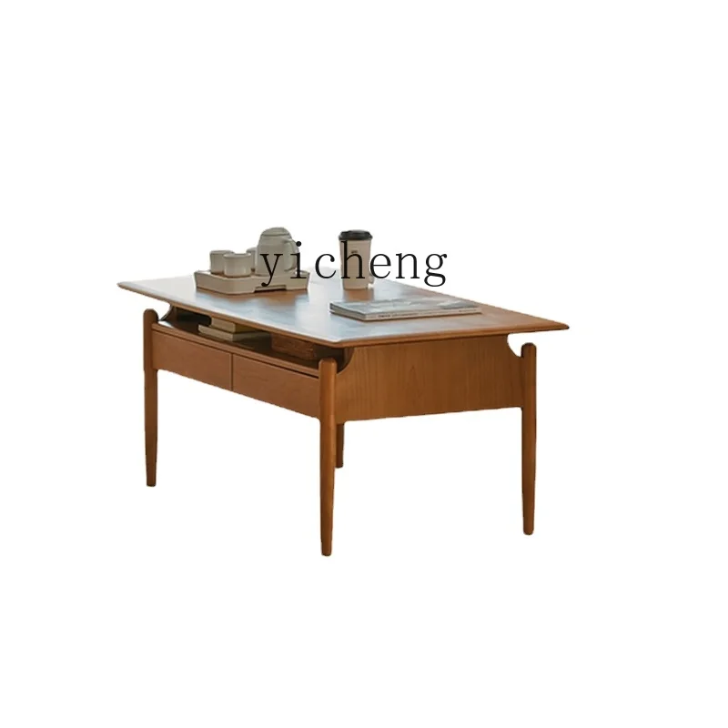 

ZC Coffee Table Dual-Use Multifunctional Simple Nordic Solid Wood Living Room Solid Wood Tea Table