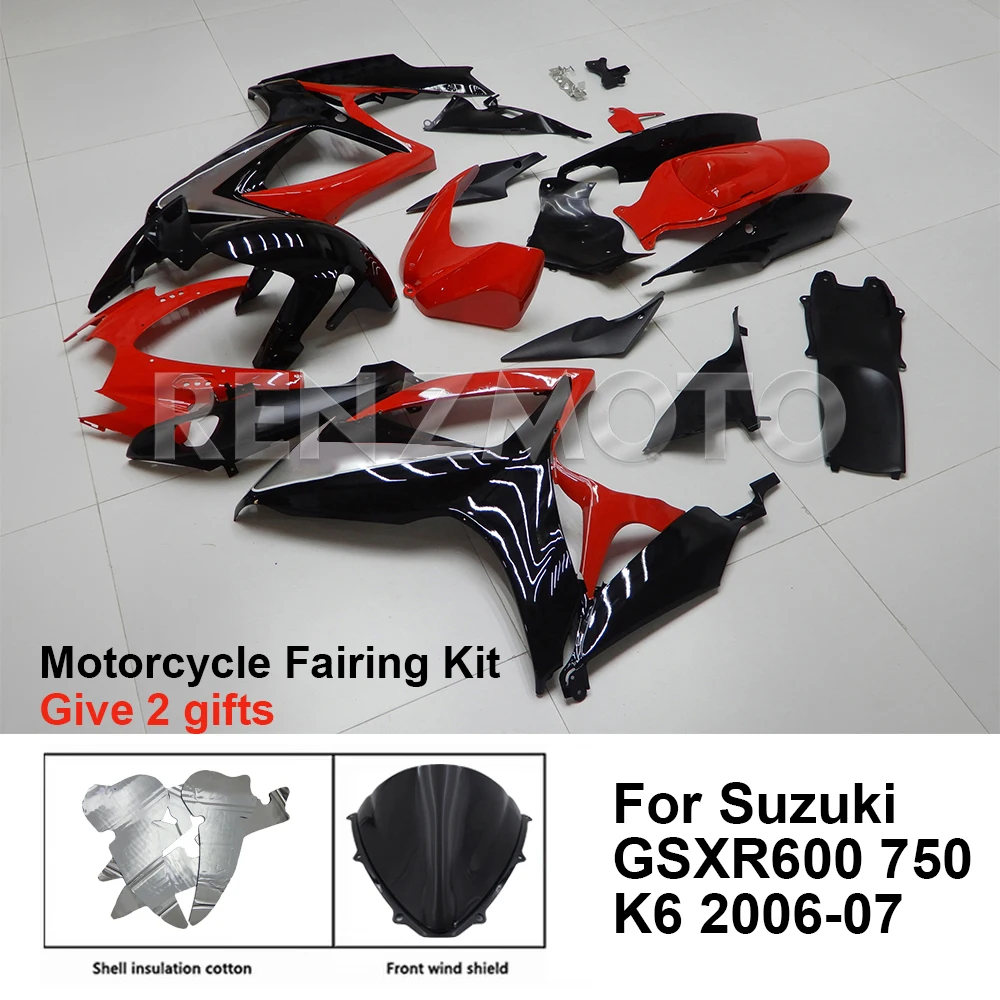 

Motorcycle Fairing Set Body Kit Plastic For Suzuki GSX-R600 R750 2006-2007 K6 Accessories Injection Bodywork S0606-114a