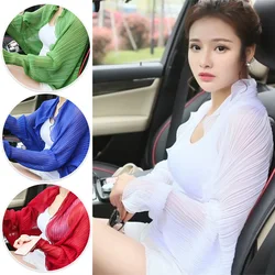 Summer Tops Women Sun Protection Arm Sleeves Driving Anti-uv Shawls Cool Oversleeves Thin Outdoor Riding Clothing Chiffon