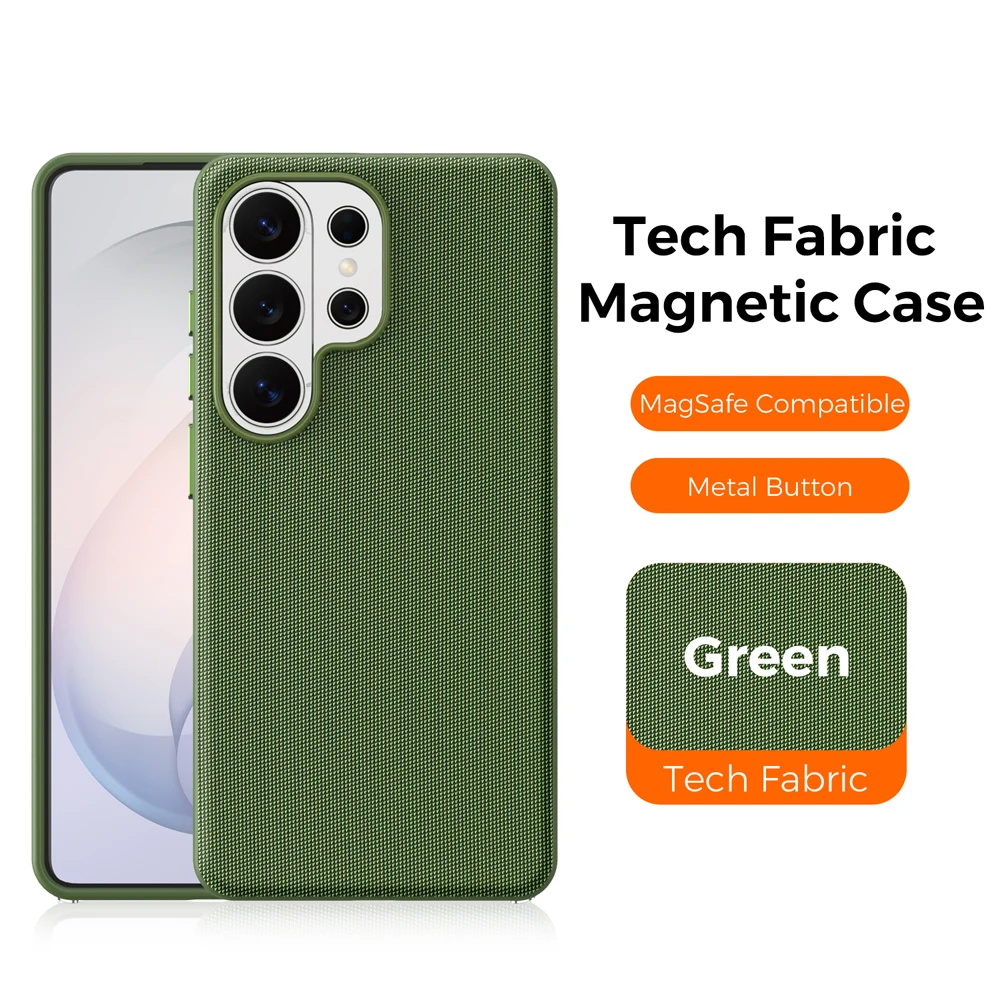 Premium Magnetic Tech Fabric Phone Case with Magsafe Wireless Charging Feature and Anti-Slip Design