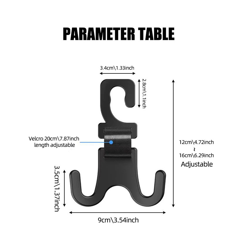 Car Seat Headrest Hook 2 Pcs Universal Car Purse Hook Multifunctional Bracket Storage Hanger Car Interior Accessories