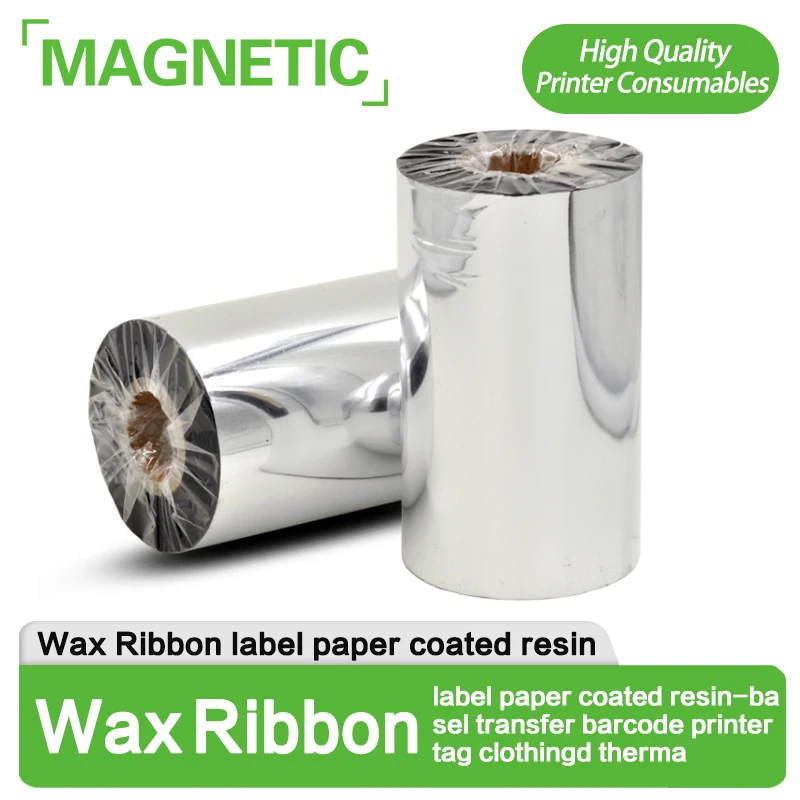 

NEW 10 Rolls Wax Ribbon 110mmx90m 110mmx70m label paper coated resin-basel transfer barcode printer tag clothingd therma
