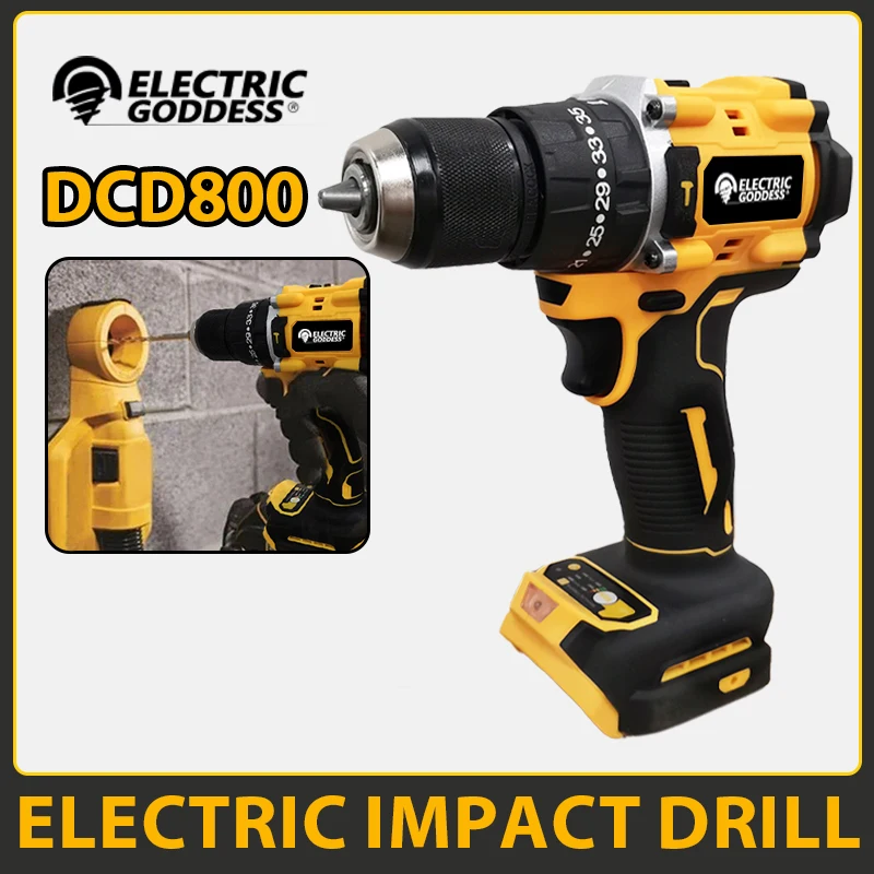 Electric Goddess DCD800 Electric Drill 20V Brushless Cordless Screwdriver Compact Drill/Driver Tools For 20V Dewalt Battery