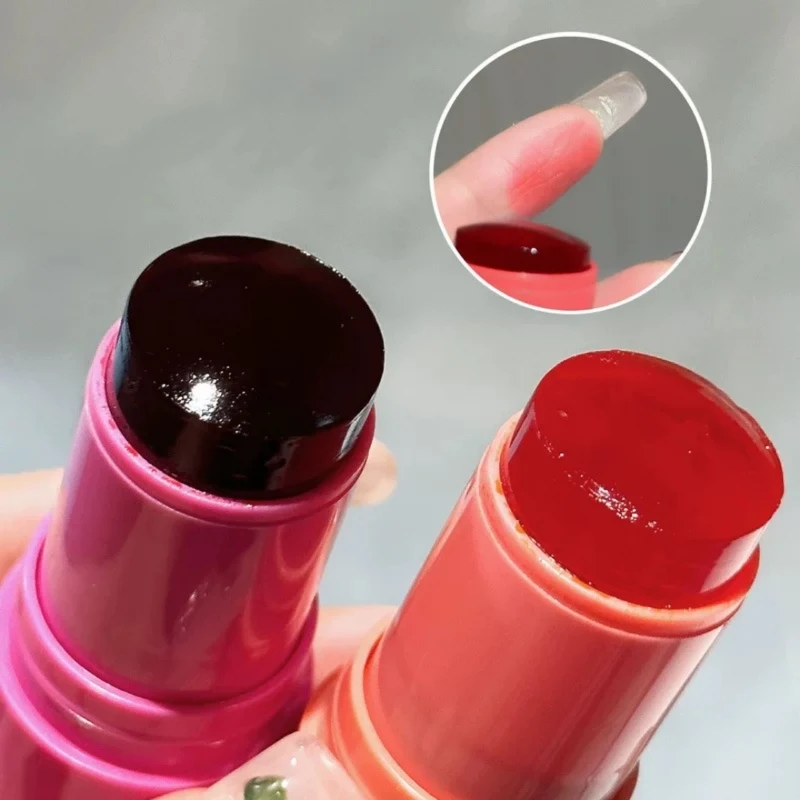 Blush Stick Facial Blusher 3-in-1 Milk Jelly Tint Facial Blusher Wand Pocket Blush Stick Silky Brighten Facial Cheek Water Jelly Tint Sheer Lip Cheek Stain