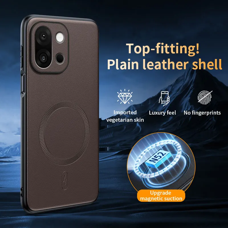 Magnetic Luxury Leather Skin Feel Shockproof Case - Anti-Fall & Durable Design