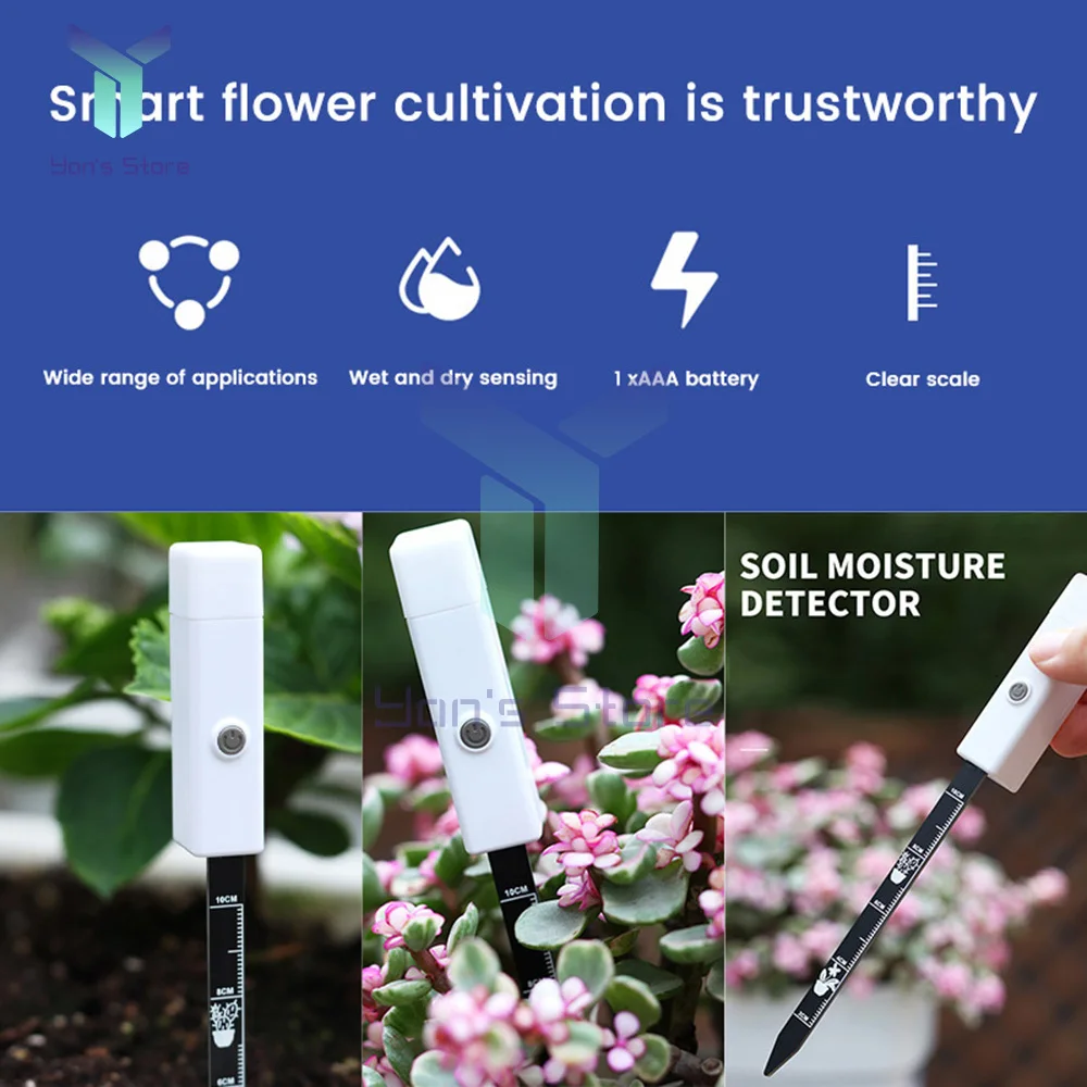 Soil Moisture Sensor Temperature Humidity Tester Garden Plant Detector Meter For Home Planting