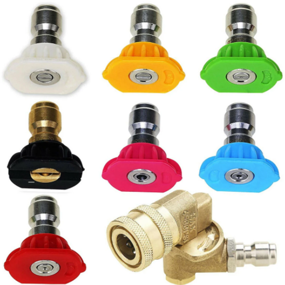 

1 Set Garden Pressure Washer Spray Nozzle Tips Multiple Degrees 1/4 Inch 3.0 GPM Nozzles For Automobiles Pressure Washer