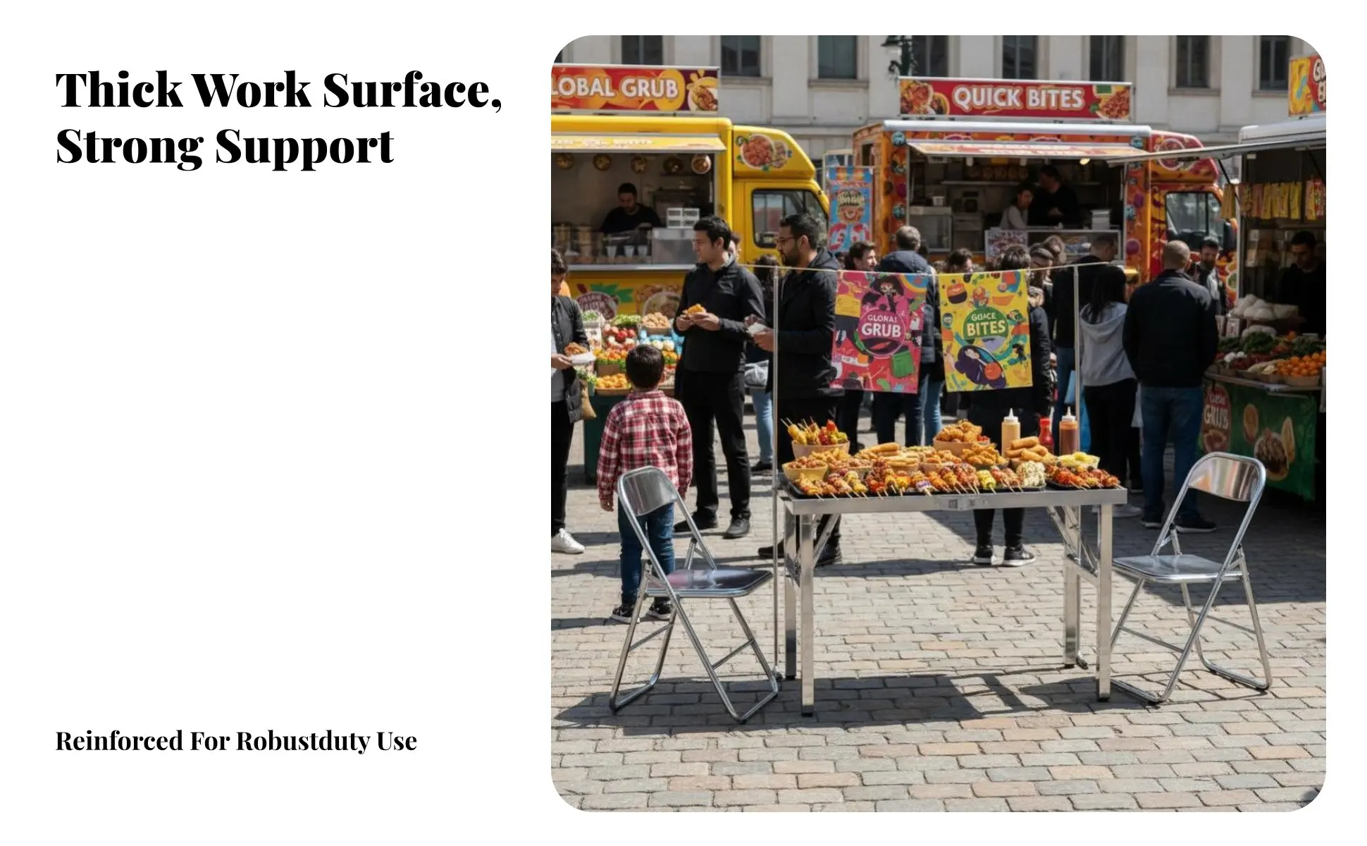 Folding Stainless Steel Table Foldable Design Stainless Steel Work Table No Installation Required Rust Resistant for Restaurant