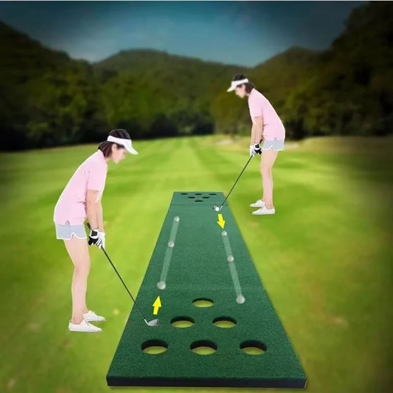 Indoor Golf Putting Green Trainer Multiple Holes Practice Portable Exerciser Office Home Golf Simulator