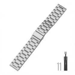 Premium 22mm Stainless Steel Watchband - Metal Strap Bracelet - Garmin Venu 3 - 2 (Titanium)