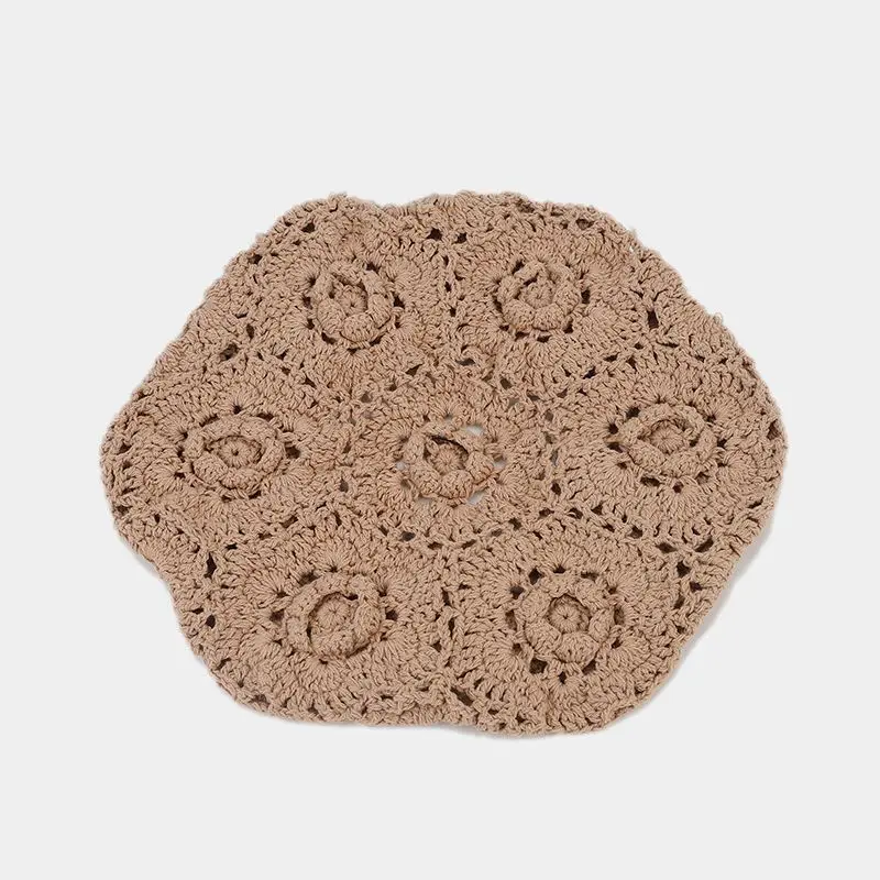 New Women's Knit Beret Hat Spring Casual Thin Acrylic Berets for Women Ladies Plain French Artist Beanie Beret Hats for Female