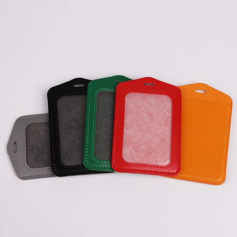 Unisex Colored Business Work Card Bus ID Credit Card Badge Holder PU Leather Pass Cover Men Women\'s Bank Holder School Supplies