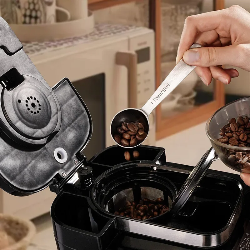 5/6/7/8/9/10Pcs Multipurpose Measuring Spoon with Scale Stainless Steel Measure Scoop kitchen measuring spoons measuring spoon set measuring cup and spoon set For Coffee Powder Sugar Baking Supplies