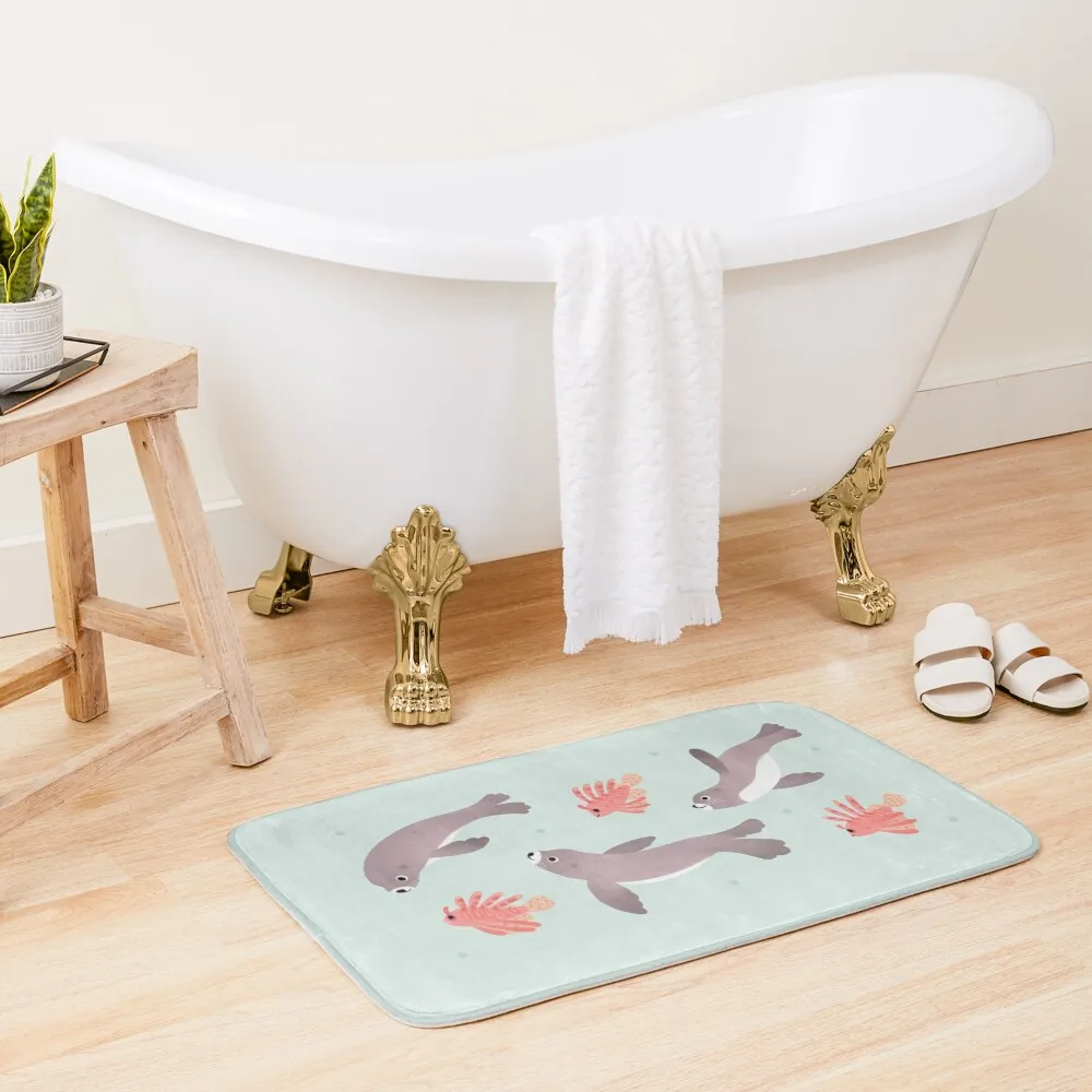 

Sea lion and Lionfish Bath Mat Toilet Carpet Carpets For Bathroom Living Room Rugs Absorbent Rug Home Entrances Mat