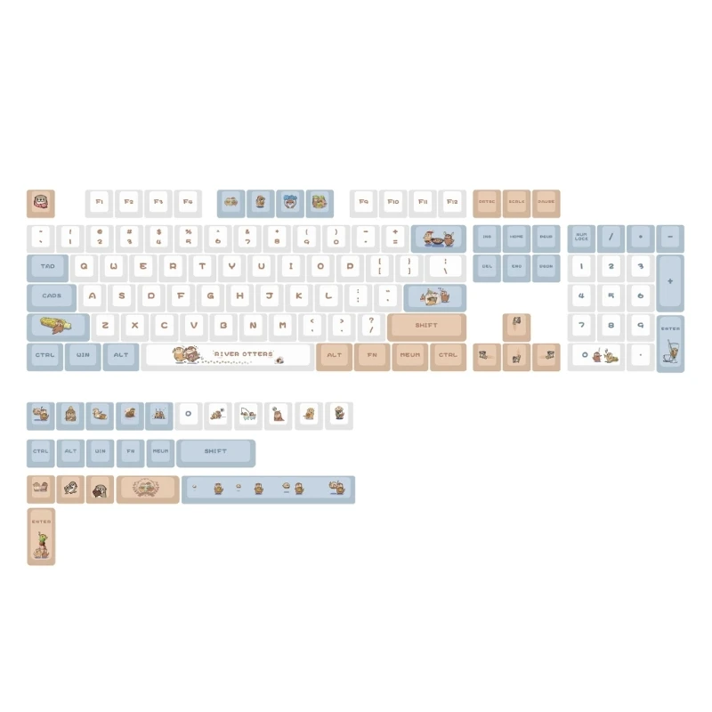

127Keys LittleOtter Keycaps XDA Profile Толстый PBT Keycap для 61/87/104/108