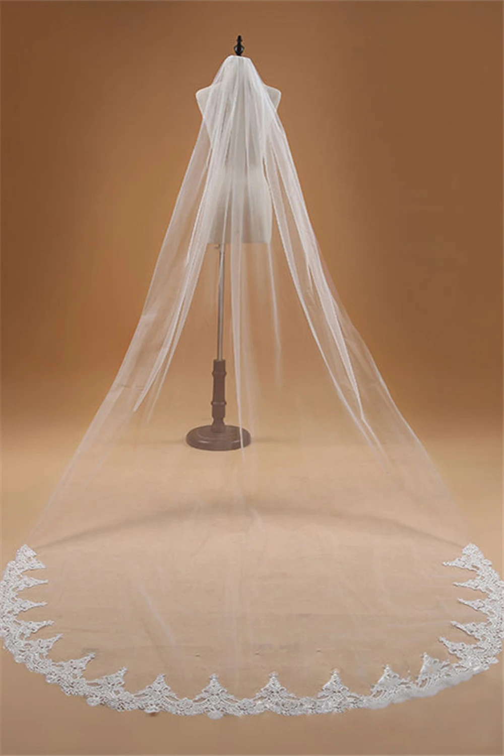 Bridal Veil Voile Mariage 3M One Layer Lace Edge Cathedral Wedding Veil