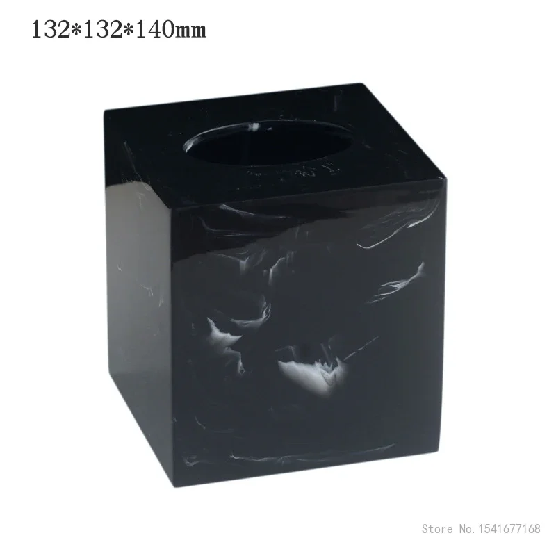 Nordic Square Marble Texture Resin Tissue Box Creative Home Living Room Bathroom Accessories Supplies Dining Table Paper Box 1Pc