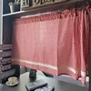 South Korea Red Plaid Short Curtains for Kitchen Japanese Lace Half Curtain Coffee Valance #A605 6