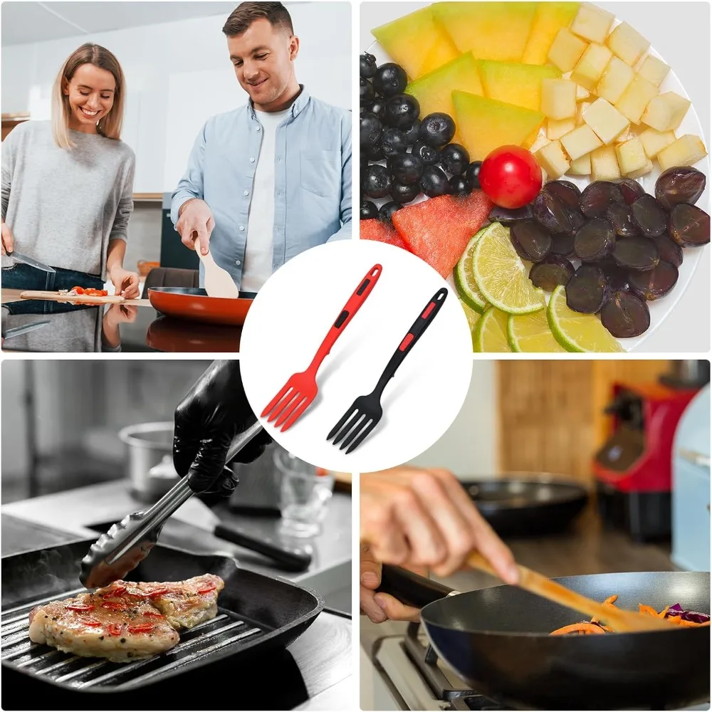 Silicone Cooking Fork Multifunctional Heat Resistant Nonstick for Kitchen Baking