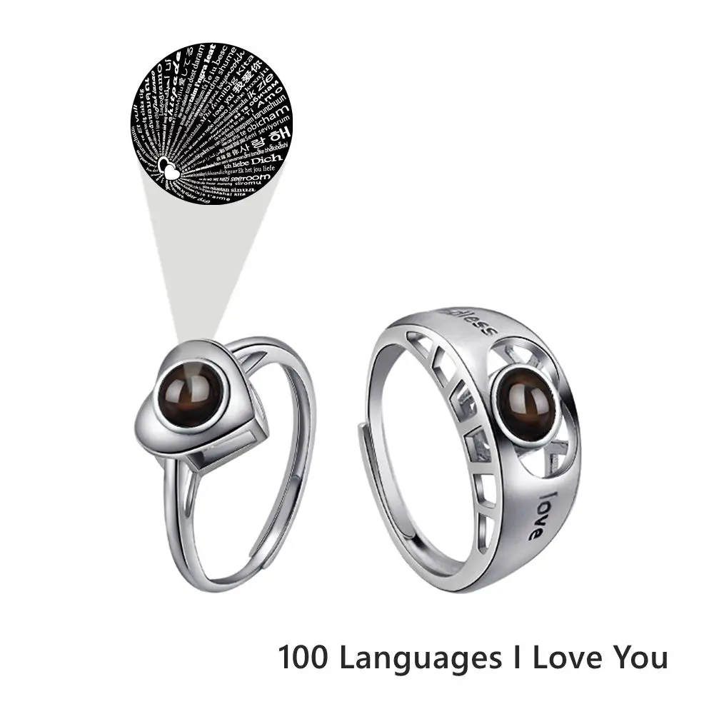 Customized Ring Projection Photo Rings for Women Couple Jewelry Round Heart Mens Family Wife Girl Wedding Personalized Gifts