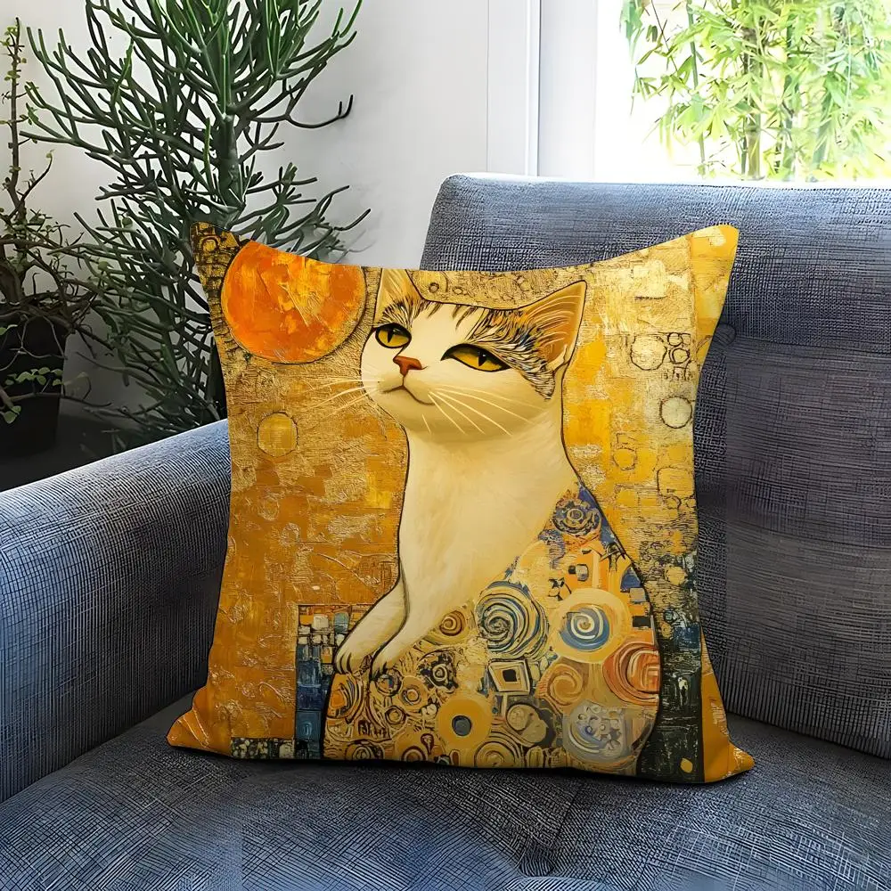 "Golden Muse" Gustav Klimt Cushion Cover - clHouse & Home