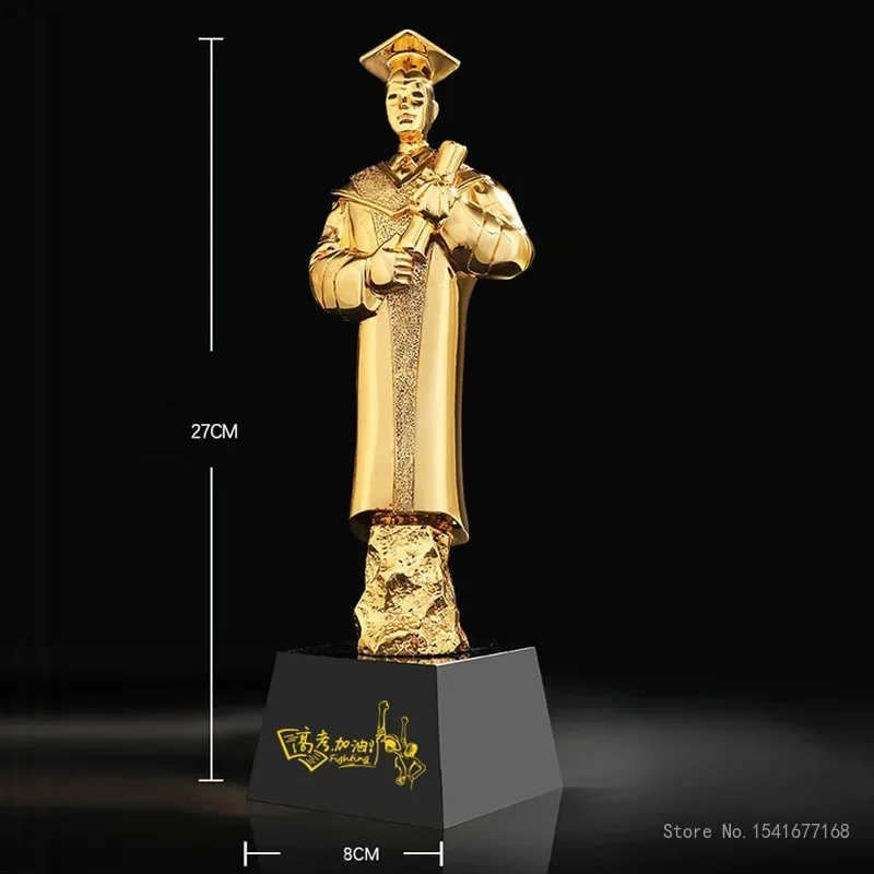 Custom Engraved Resin Trophy Graduation Commemorative Souvenir Academic College Entrance Examination Inspirational Reward Trophy