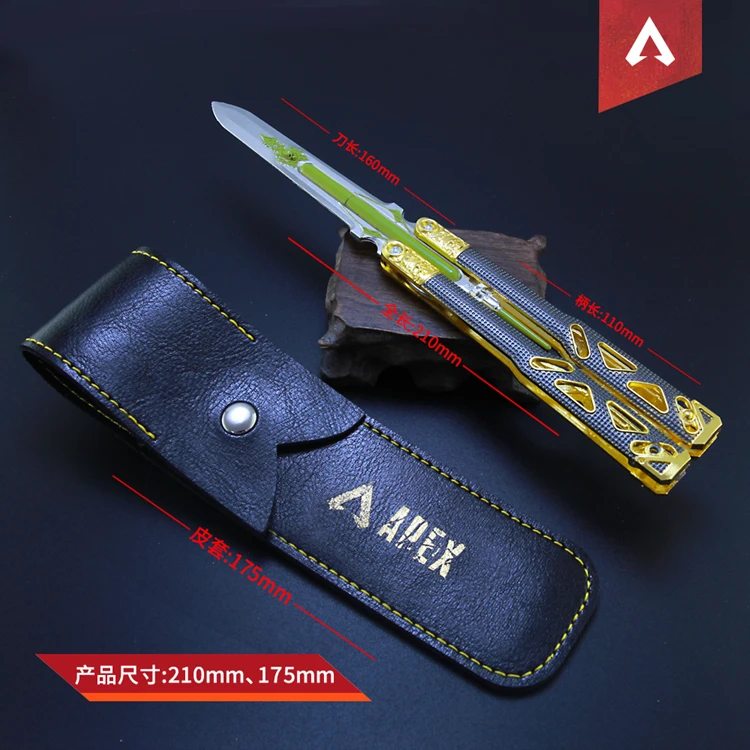 Apex ATIONS-Couteau papillon non aiguisé, modèle d'affichage en métal  uniquement pour les cadeaux de collection de jeux, extrémités Octane  Balisong Heirloom