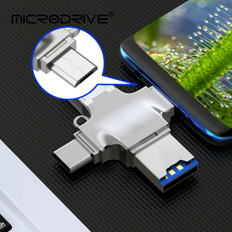 3 in 1 USB A USB C a 4.0 Lettore di schede per iPhone Android