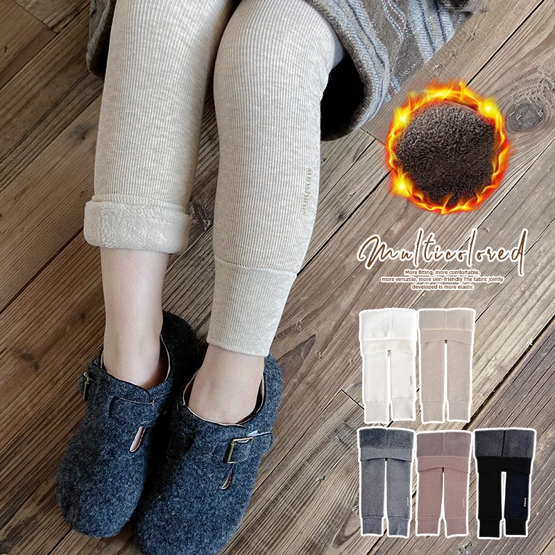 Princess Baby Girls Winter Thick Plush Fleece Vertical Stripe Tights Metallic Gold Print Leggings Warm Cotton Kids Cropped Pants 6