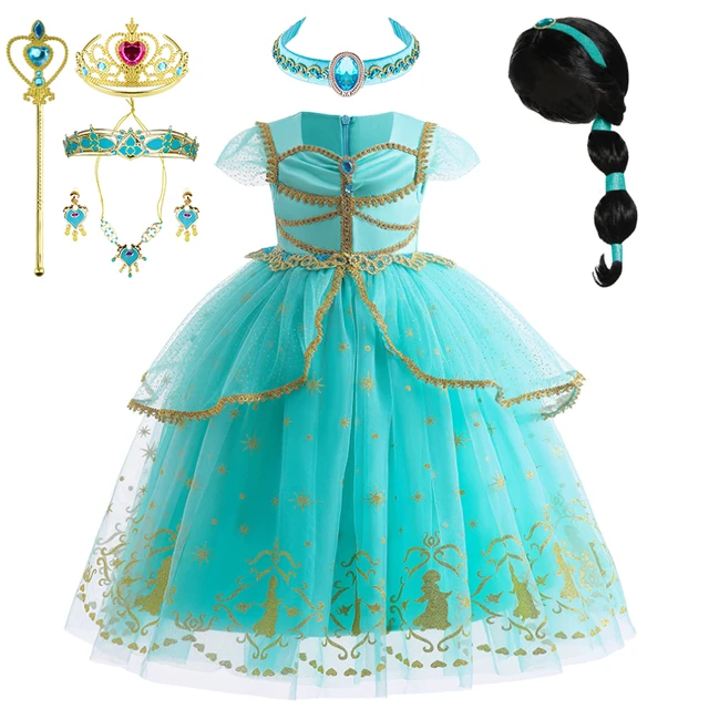 Robe fantaisie de princesse Jasmine pour filles, tenue d'halloween féerique  Aladdin, en Tulle, déguisement de fête, Costume de carnaval Cosplay pour  enfants - AliExpress