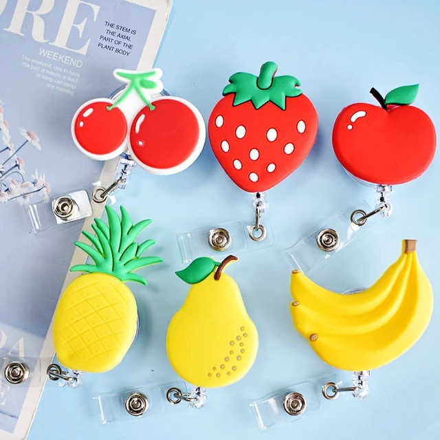 1 Pcs Big Fruit Watermelon Grape Retractable Nurse Doctor Badge Reel Clips Hospital Medical Students