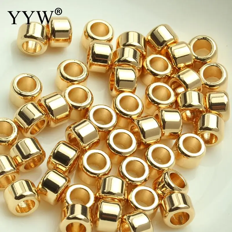 30pcs 14k Gold Color Brass Rregular Spacer Beads  4*6mm 5*7mm Loose Spacer Bracelet Beads Jewelry Making Accessories