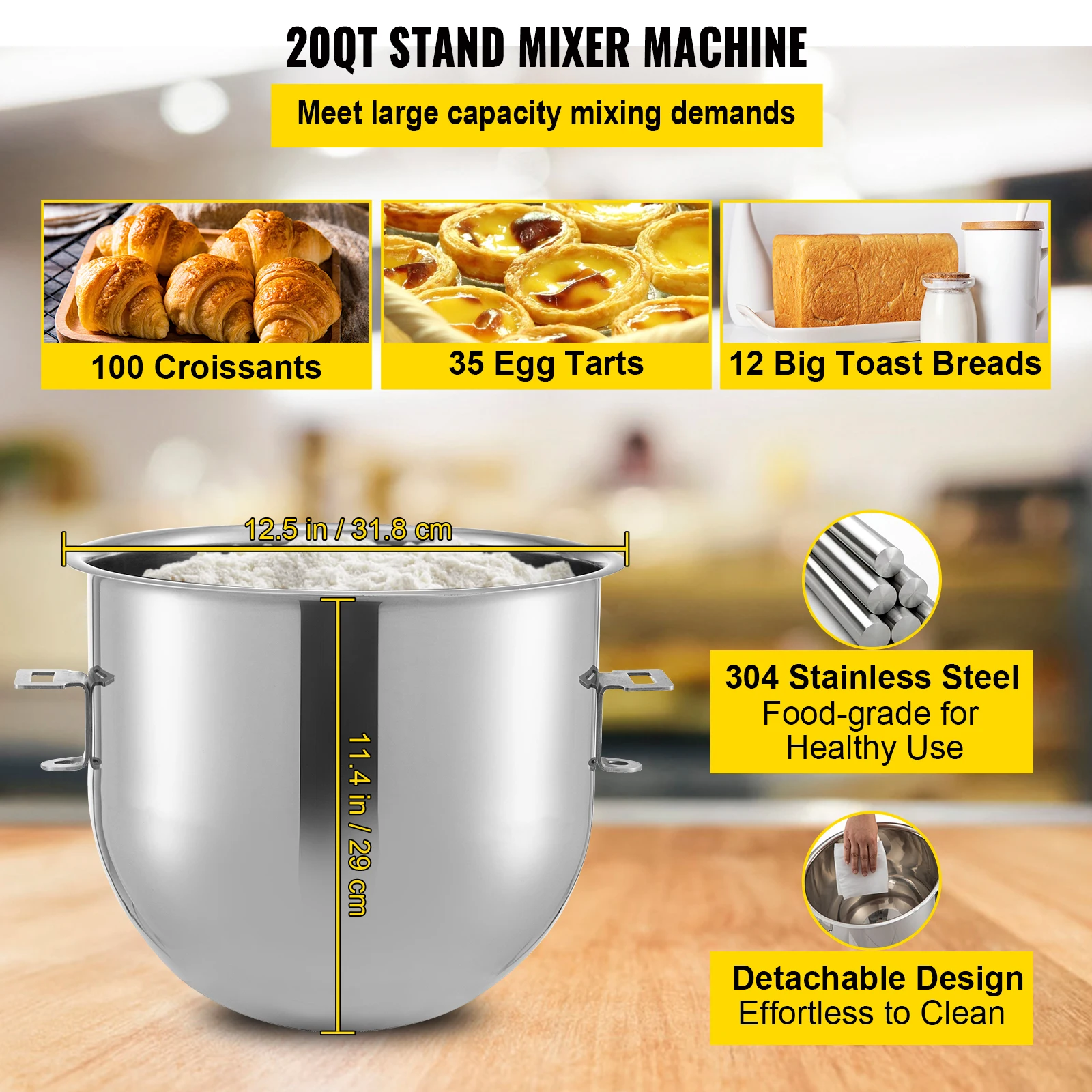 VEVOR Stand Mixer,4 in 1 1000W Multifunctional Electric Kitchen