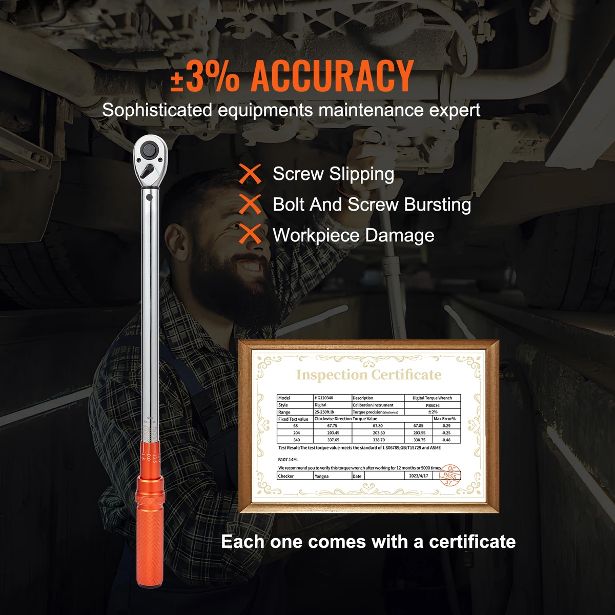 SucceBuy 1/2 inch  Mechanical Torque Wrench Set Precision Pointer Hand Tools Torque Wrench Mechanical Car Repair Tool — view 2