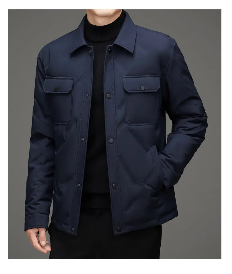 Men's 50% White Duck Down down coat 2026 winter turndown collar warm Down Jackets men fashion light and thin Jacket M-4XL