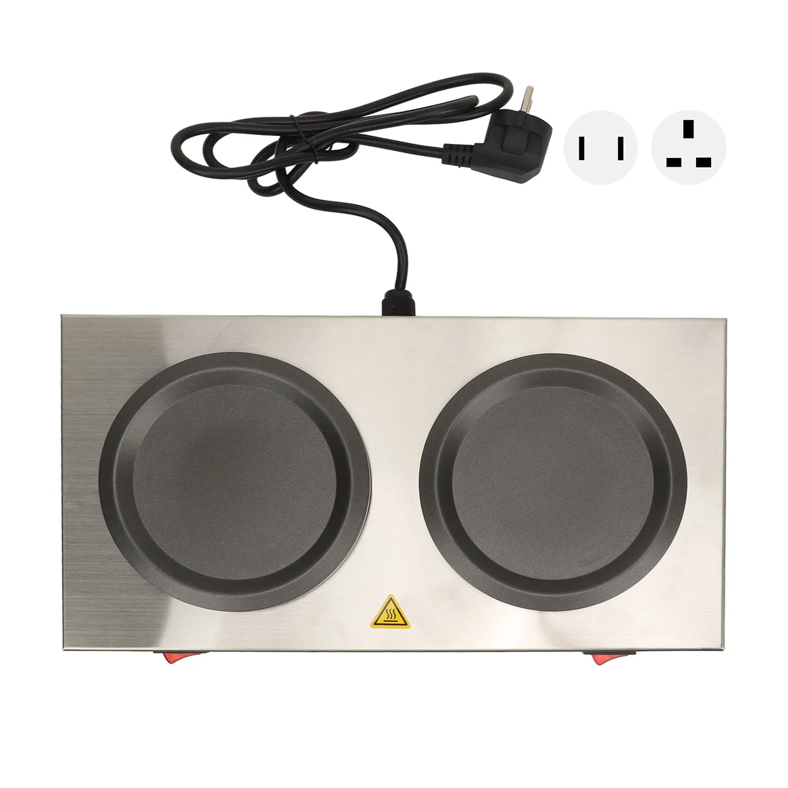 Double Coffee Warmer Commercial Coffee Pot Warmer Double Hot Plate Stainless Steel Portable Standard Decanter for Cafe Br