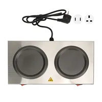 Double Coffee Warmer Commercial Coffee Pot Warmer Double Hot Plate Stainless Steel Portable Standard Decanter Warmer for Cafe Br 1