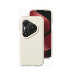 Luxury Liquid Silicone Phone Case - Soft Skin Smooth Cover for Huawei Mate 30E Pro 5G (Beige)